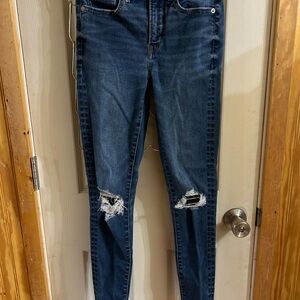Women's Blue Distressed Jeans